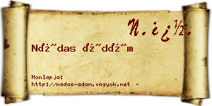 Nádas Ádám névjegykártya