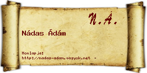 Nádas Ádám névjegykártya